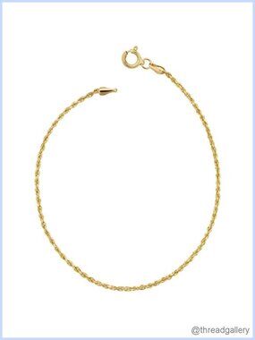 10k Yellow Gold Rope Chain Bracelet 7.5 Inch Spring Ring